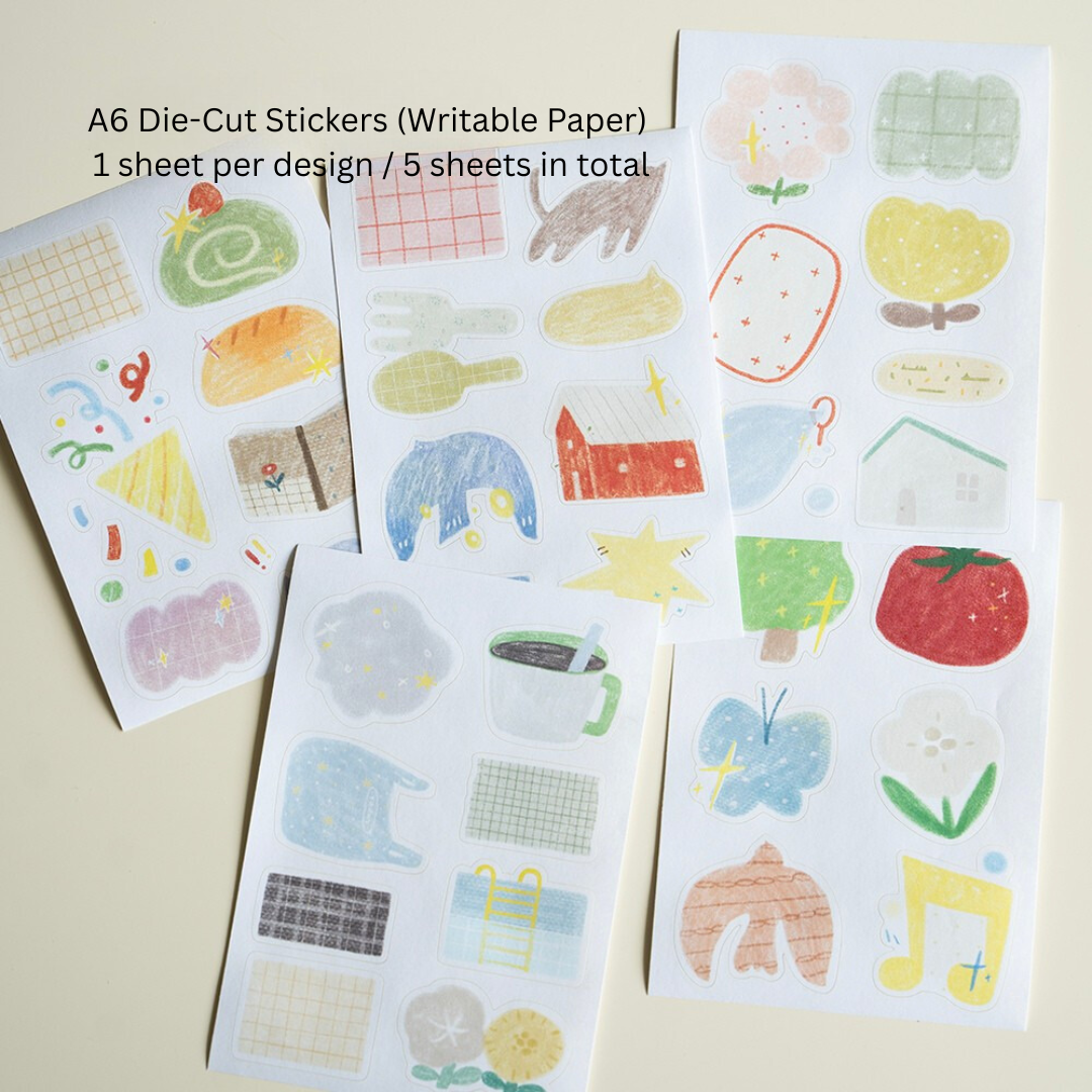 Background Pattern & Doodle Decorative Washi Tape and Sticker