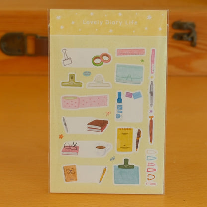 Aesthetic Stationery Illustration Die-Cut Stickers