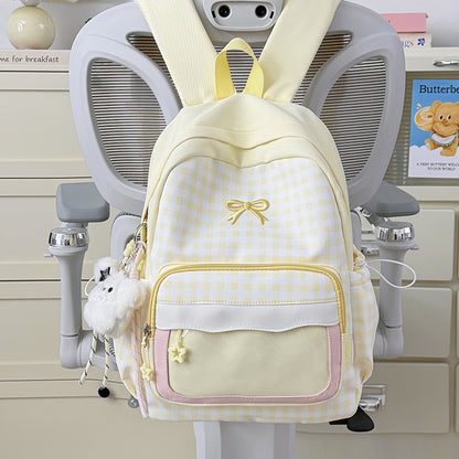 Plaid Vibe Large Capacity Ita Backpack