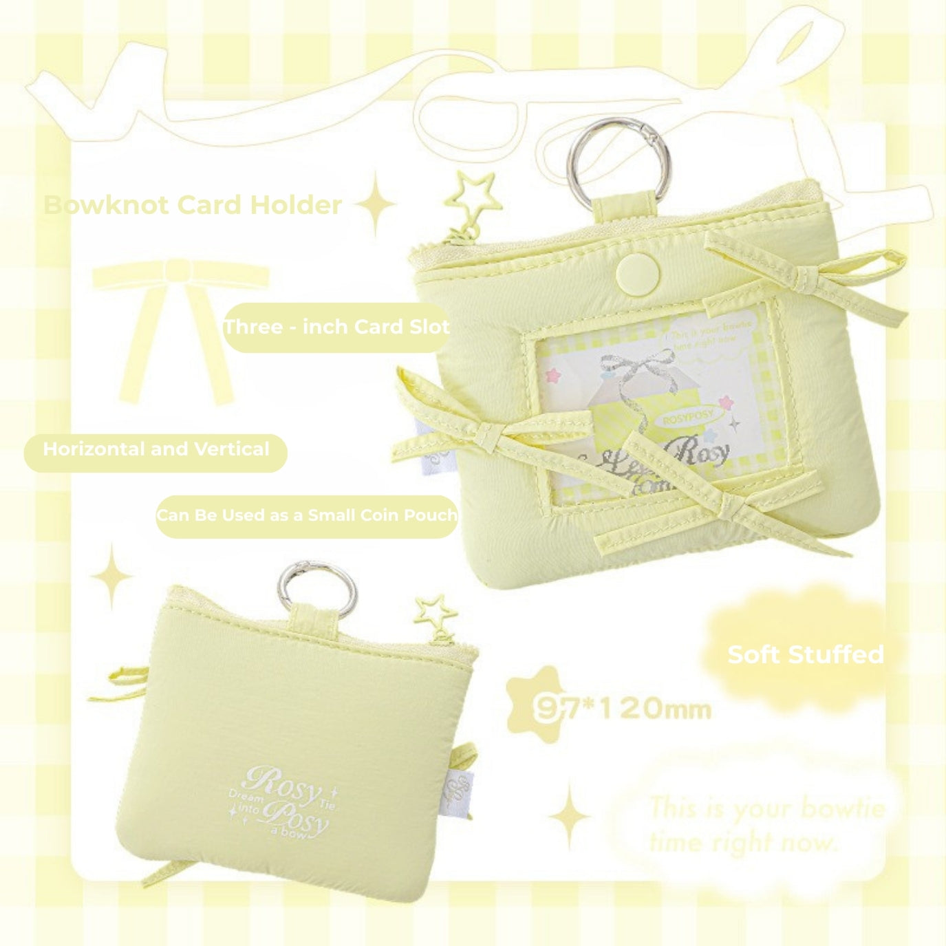 Soft Plush Bow Card Holder